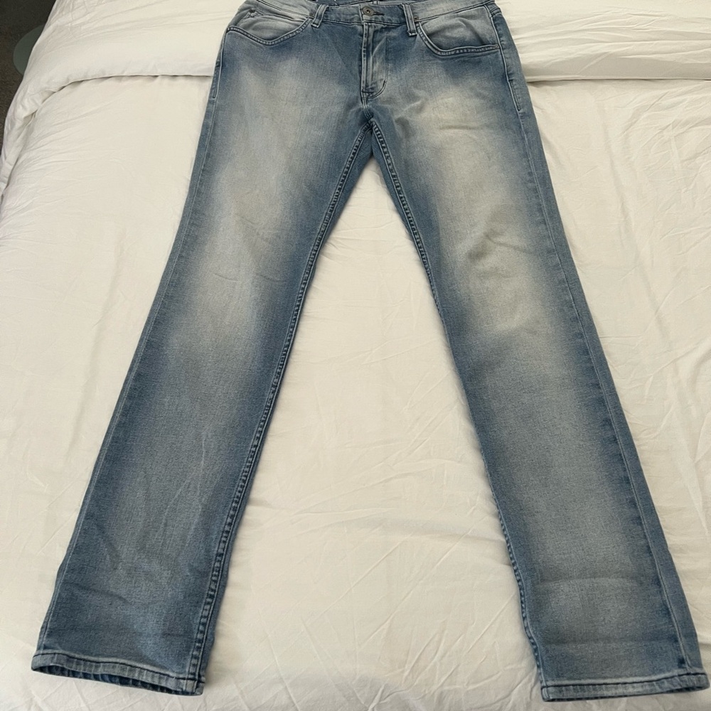 Hudson Men's Straight Fit Denim Jeans in Light Blue